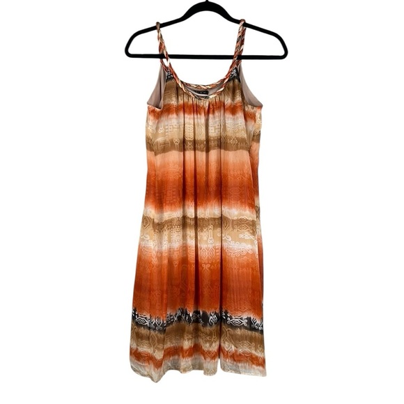 MSK Dresses & Skirts - MSK Orange & Black Tie Dye Summer Vacation Travel Flowy Mini Dress Size Large